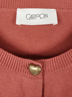 Cartoon Cardigan / Strickjacke mit Rundhalsausschnitt, mit Ersatzknöpfen, Größe 44 - Bild 2
