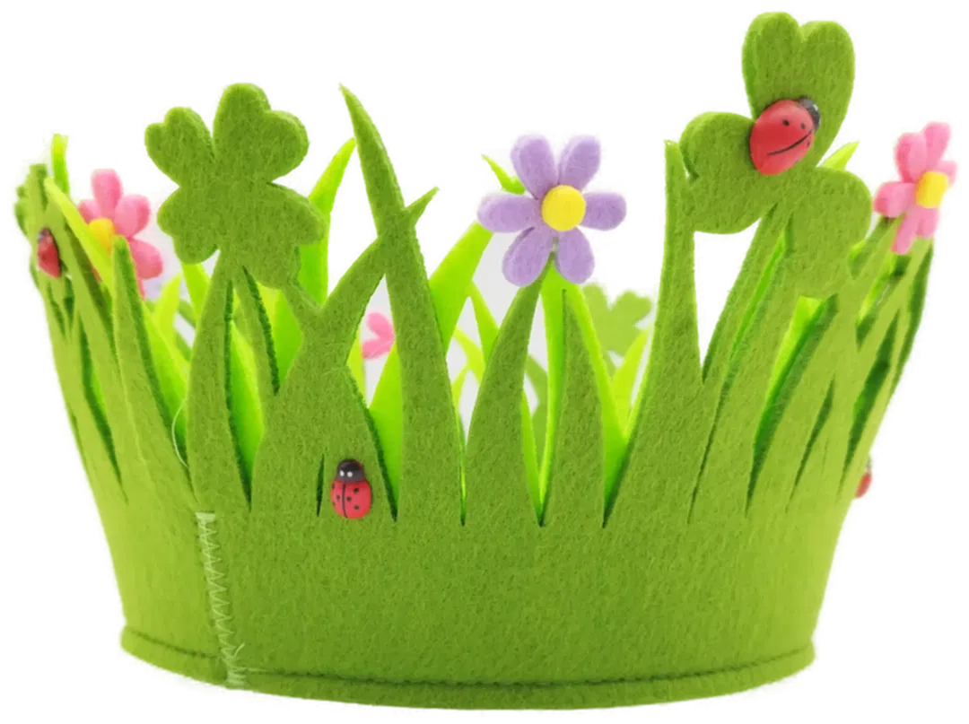 Osterliche Filz-Schale mit Marienkäfern aus Holz - ca. 13cm - Bild 1