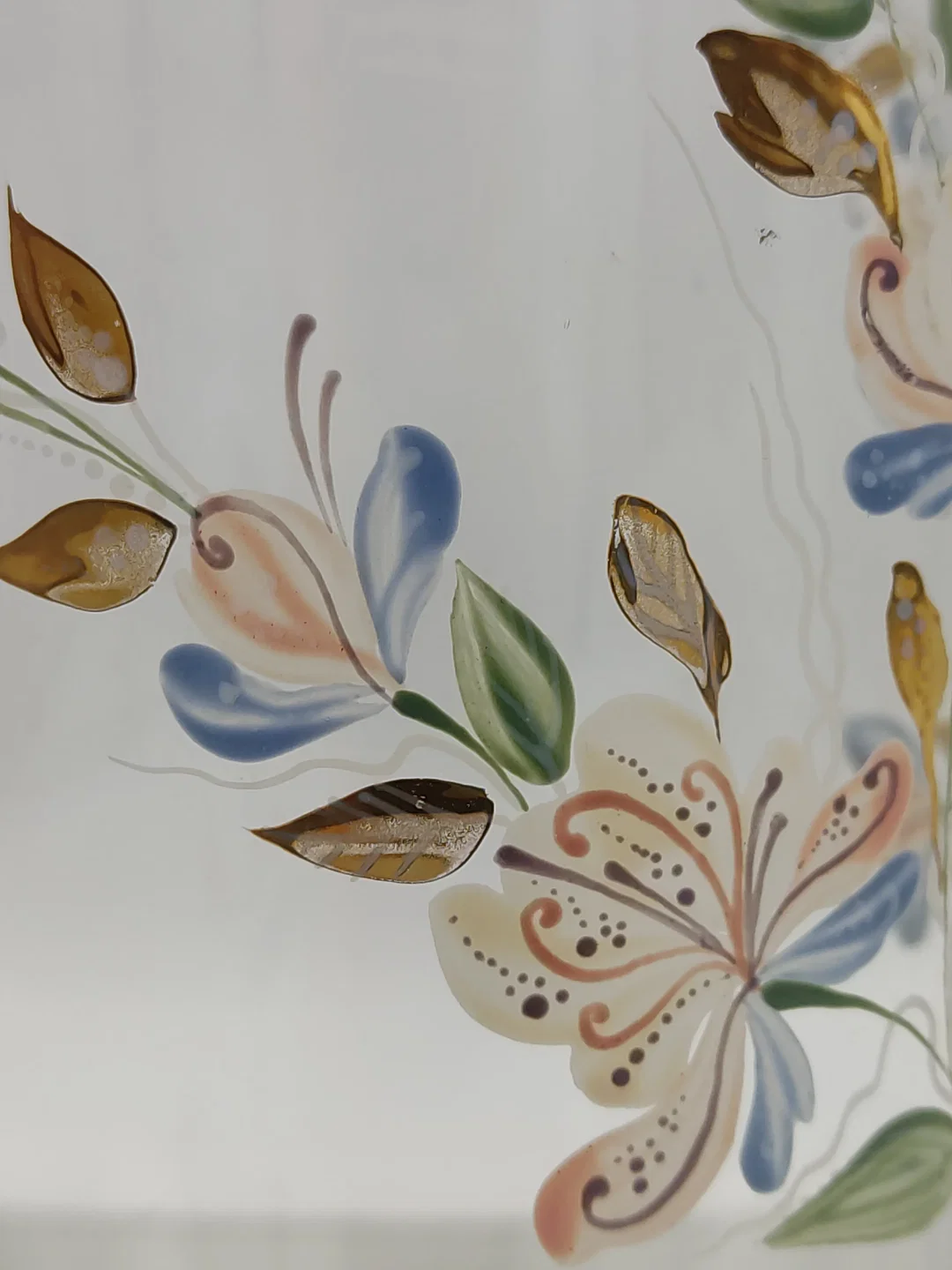 Handbemalte Glasvase Mit Blumenmotiv  | Floraler Schatz – Bild 6