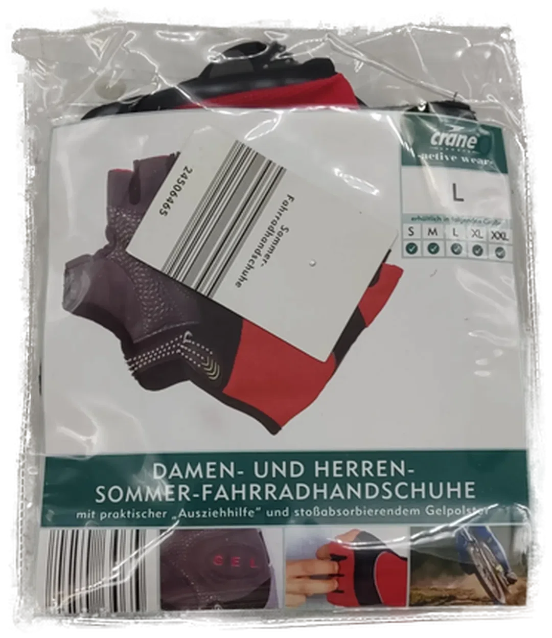 CRANE Damen- und Herren-Fahrradhandschuhe für den Sommer mit Gel für sportliche Aktivitäten, Größe L – Bild 3
