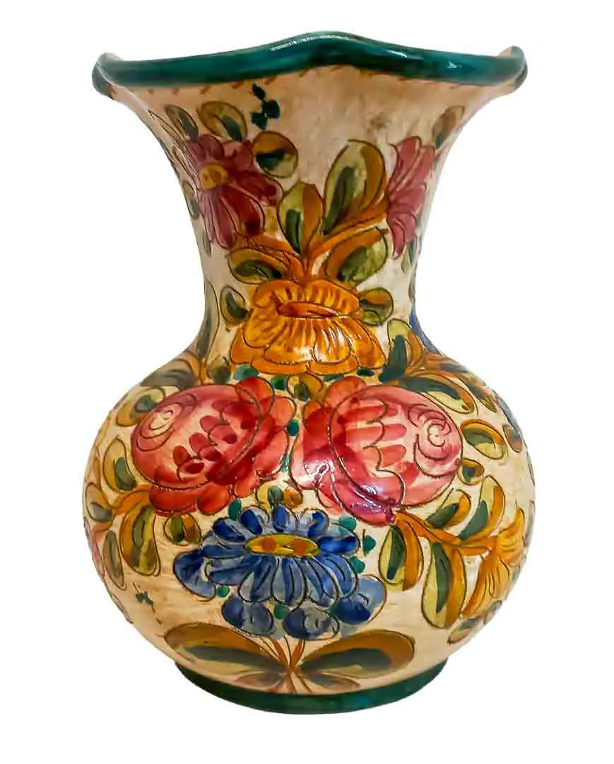 Deruta Italien Keramik Vase Handbemalt Sgraffito - Bild 1