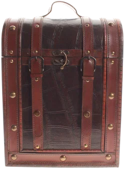 Vintage Holz Schatztruhe – Weinkiste aus Holz – Weinverpackung für 3 Flaschen – Deko Truhe - Bild 2