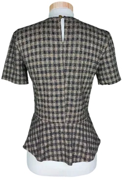 Zara Damen Bluse schwarz-braun-kariert - S/36 - Bild 2