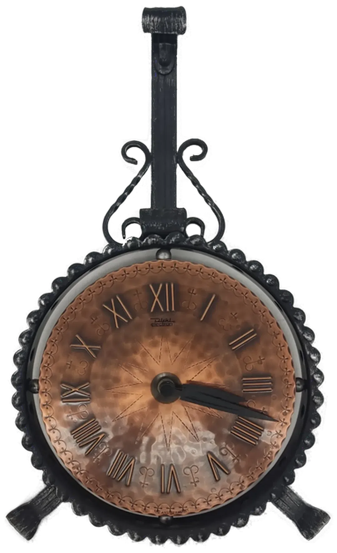 DIEHL Electron Wanduhr aus Gusseisen mit Ziffernblatt aus Kupfer, Höhe 40cm - Bild 4