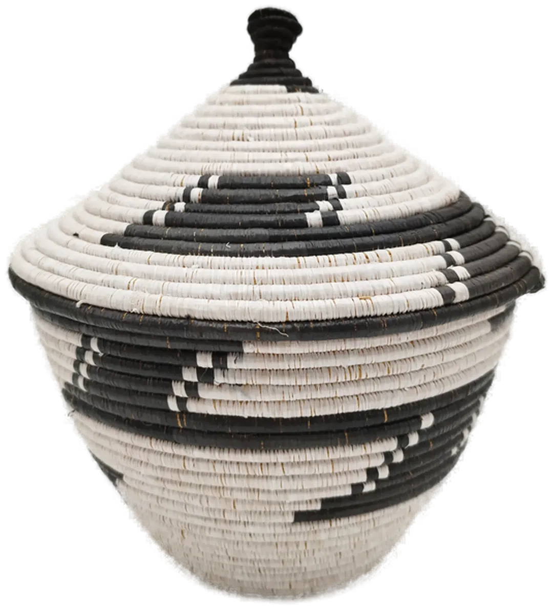 Boho Korb mit Deckel 24cm hoch - geflochten - Bild 1