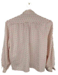 Vintage-Damenbluse creme-rot gemustert - L/40 - Bild 2