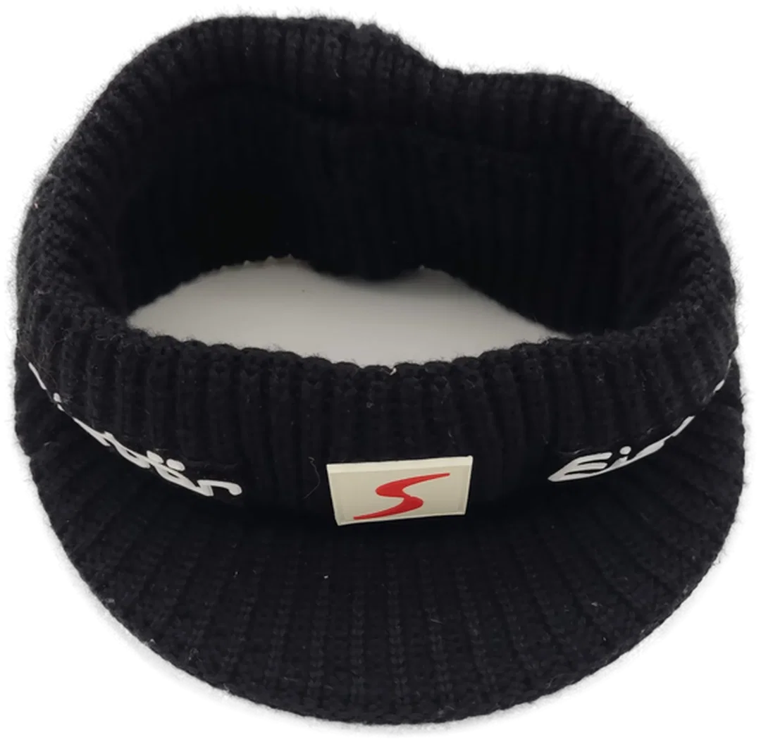 Stirnband "Eisbär", mit Schild, schwarz, gestrickt mit Aufdruck, Größe ca. 50-52/XS – Bild 2