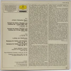 Vinyl LP - David Oistrach - Johann Sebastian Bach, Ludwig van Beethoven  - Bild 2