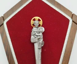 Handgravierte Zinnskulptur zum Aufhängen - Heiligenbild – Vorschau 3