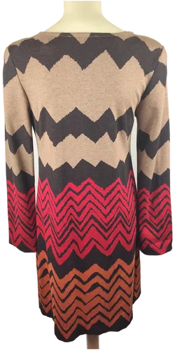 Damenweste Ana Alcazar | Beige-Schwarz-Rot im Zickzackmuster – Vorschau 3