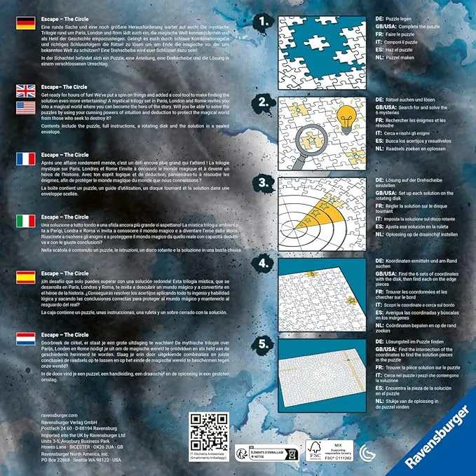 Ravensburger EXIT Puzzle „The Circle“ – 919 Teile – Paris/London/Rom – Teile originalverpackt – Bild 2
