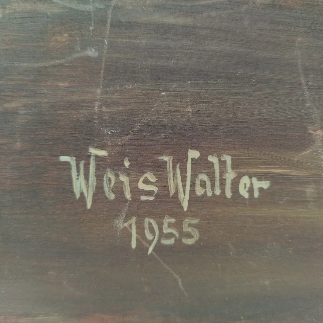 Gemälde eines Blumenstraußes von Weis Walter - 1955 / auf Holz – Bild 2