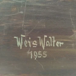 Gemälde eines Blumenstraußes von Weis Walter - 1955 / auf Holz - Bild 2