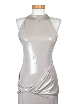 ZARA Damen Abendkleid, silber - Gr. M - Bild 3