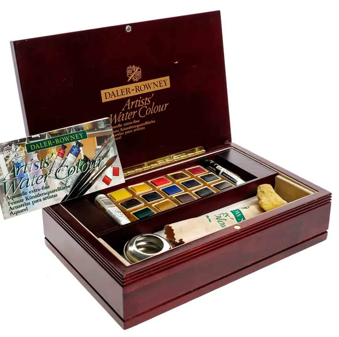 Daler-Rowney Artists’ Water Colour Set im Holz-Kasten – ungebraucht - Bild 1