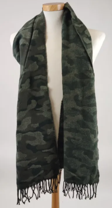 Herren Schal - Camouflage grün-schwarz – Bild 2