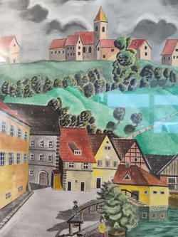 Josef Rosenberger 2001, historische Ortsansicht, gerahmt – Vorschau 3