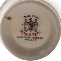 Royal Kent Bone China Tassen & Untertassen – Blumenmotiv mit Goldrand, 6-teilig - Bild 6