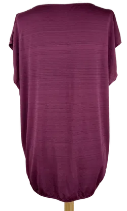 Funktionsshirt 'Active Essentials by Tchibo', kurzarm mit Rundhalsausschnitt, aubergine/schwarz meliert, Größe L - Bild 3