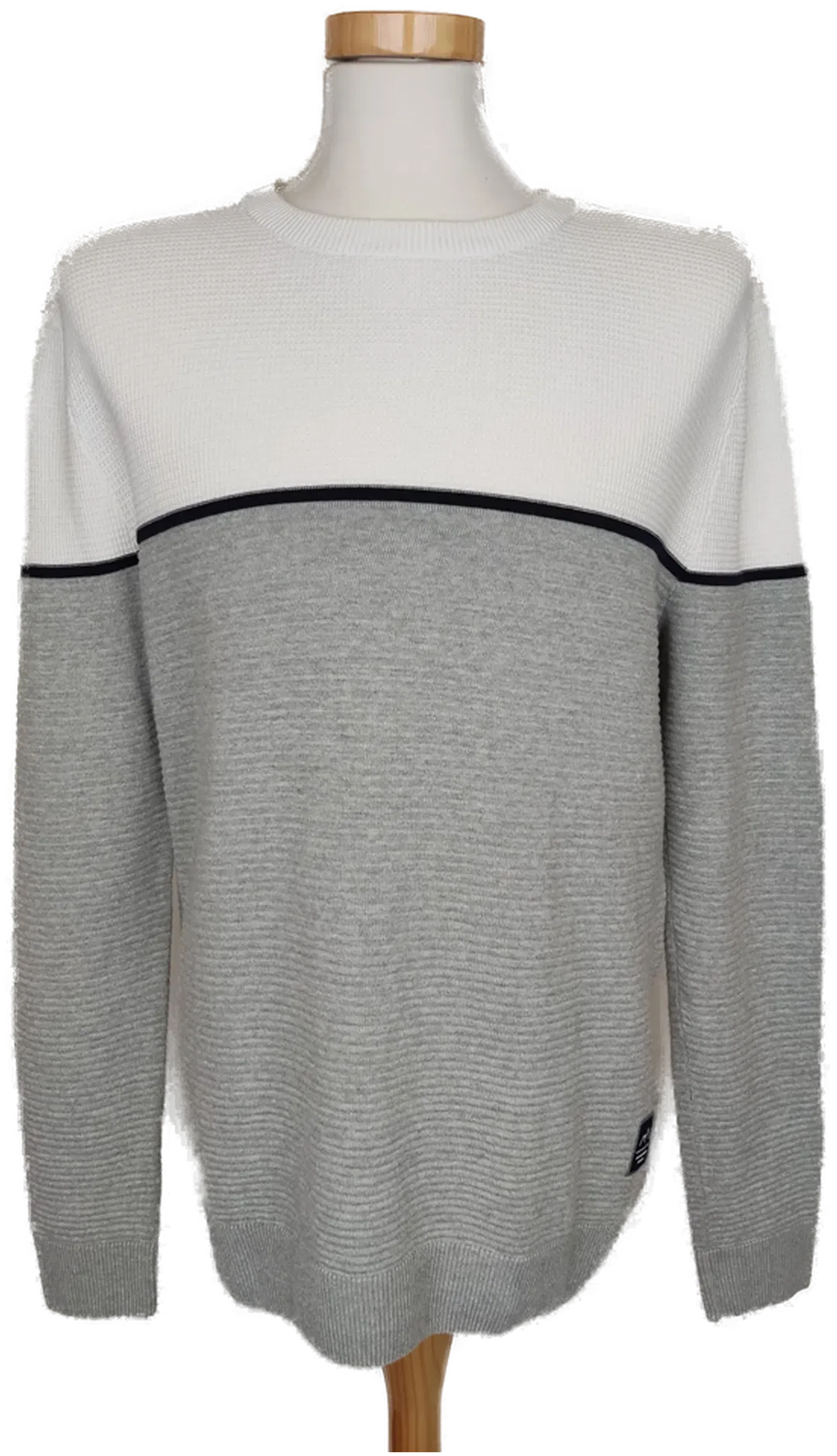 Jack & Jones Herren Pullover grau/weiß - M/48 - Bild 4