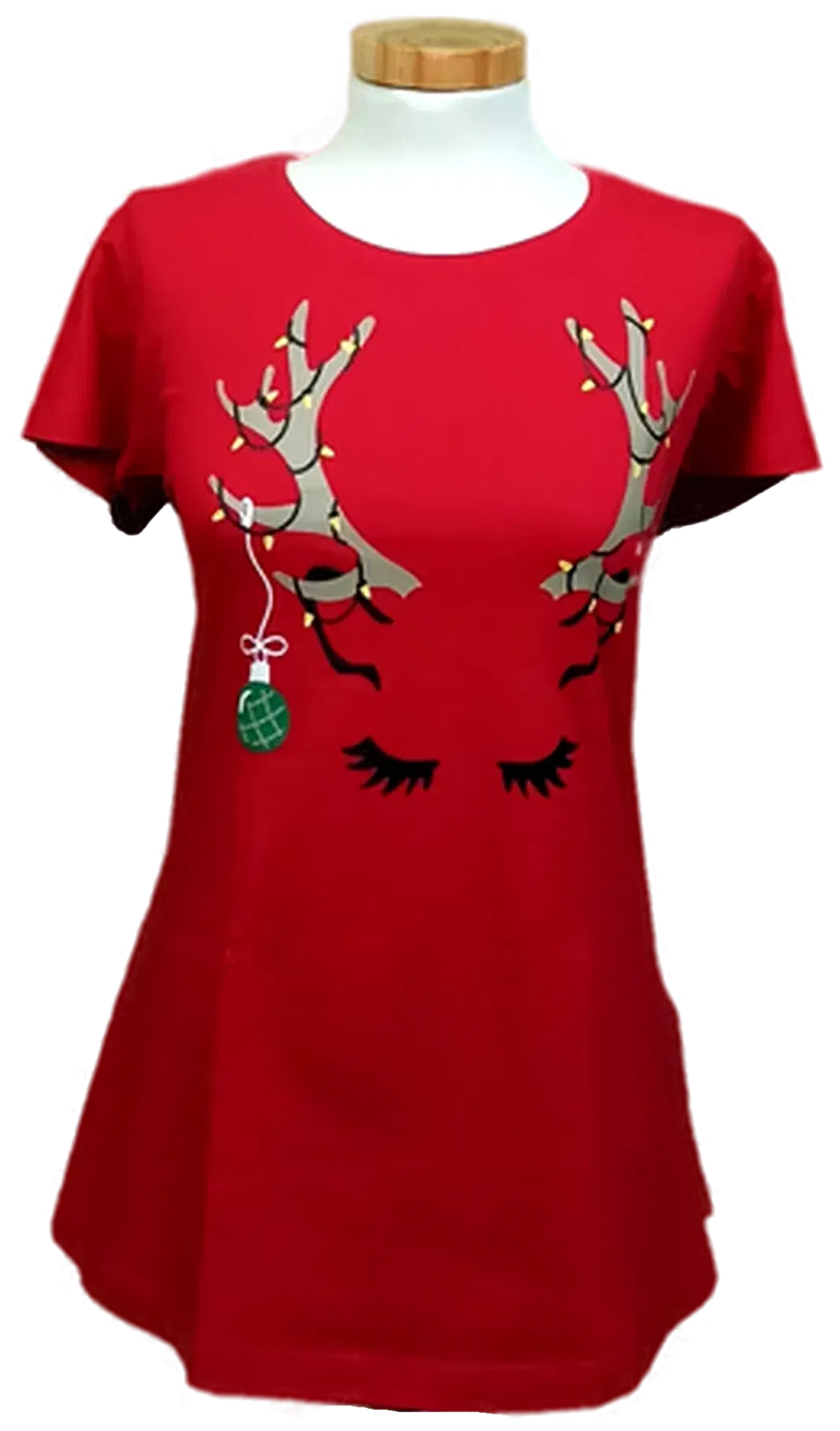 Jean Pascale Damen Weihnachtsshirt rot gemustert Gr. M - Bild 4