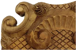 Wanduhr mit Holzschnitzereien, ca. 42 cm, Batteriebetrieb - Bild 4