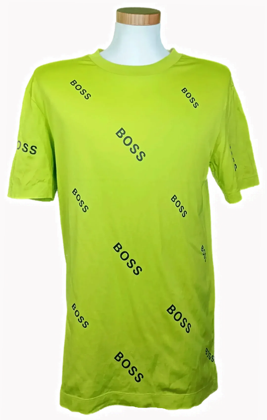 Hugo Boss Herren T‑Shirt beschriftet neongrün Gr. L - Bild 1