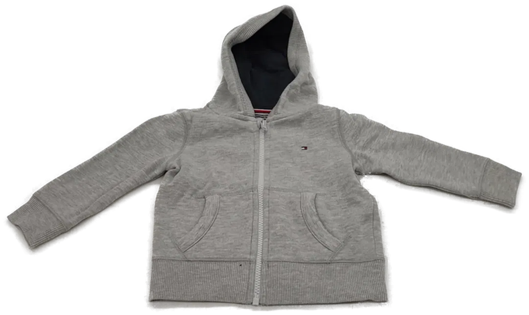 Tommy Hilfiger Kinderhoodie/Kindersweatjacke mit ZIP in grau, Größe 86 - Bild 1