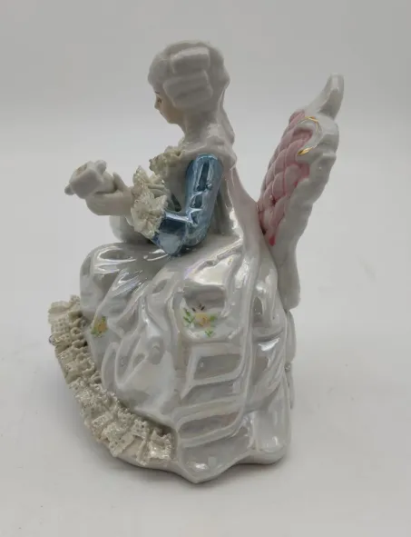 Porzellanfigur - Frau mit Renaissance Gitarre – Bild 2