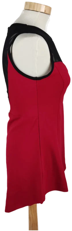 Damen Longshirt, Rot mit schwarzem Tüll-Einsatz, Gr. S - Bild 3