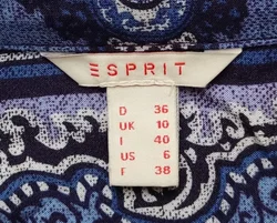 Esprit Damenbluse gemustert blau Gr. S - Bild 3