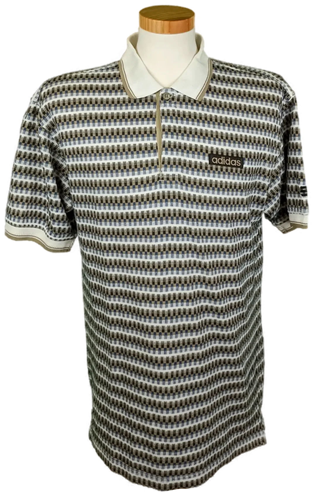 Adidas Herrenpoloshirt gemustert Gr. 50 – Bild 1