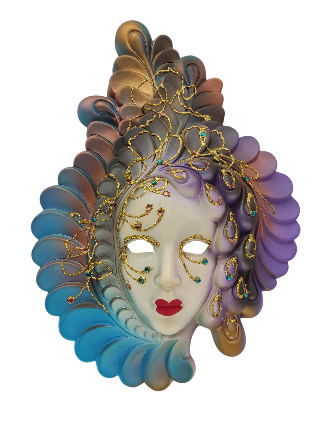 Wandmaske im veneziansichen Stil aus Gips - Höhe ca. 46 cm  - Bild 1