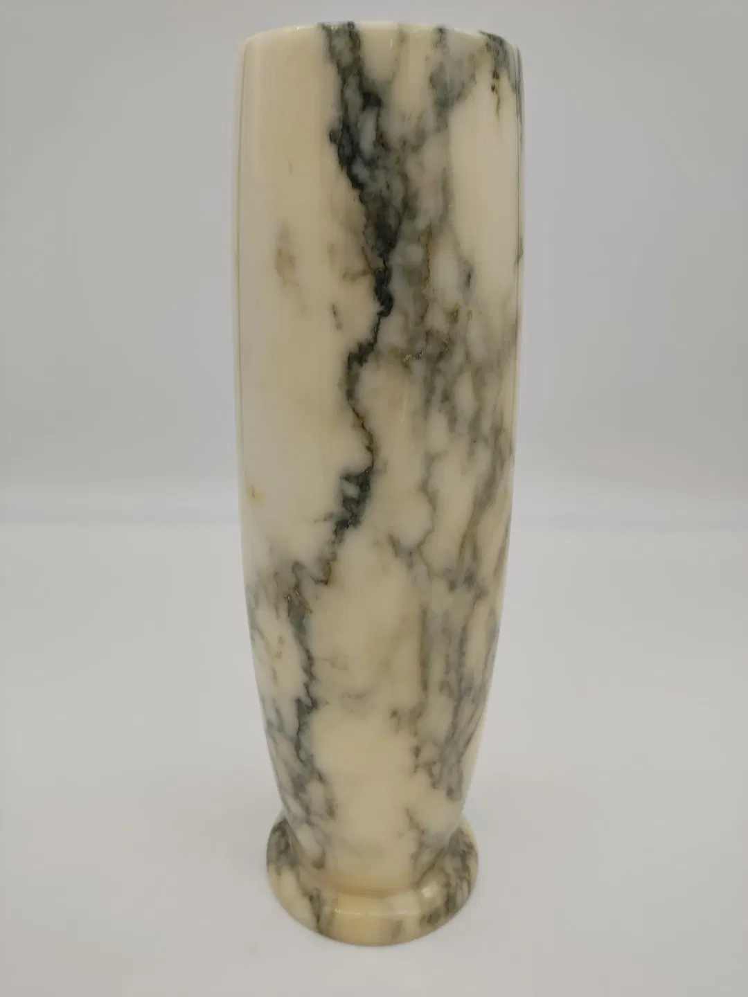 Große Marmor-Vase / beige-grau - Bild 1