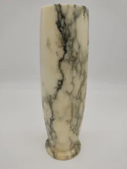 Große Marmor-Vase / beige-grau - Bild 1