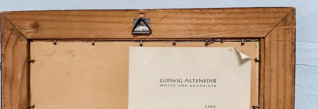 Ludwig Alteneder Ölgemälde St. Bartholomä am Königssee 1946 signiert gerahmt – Bild 2