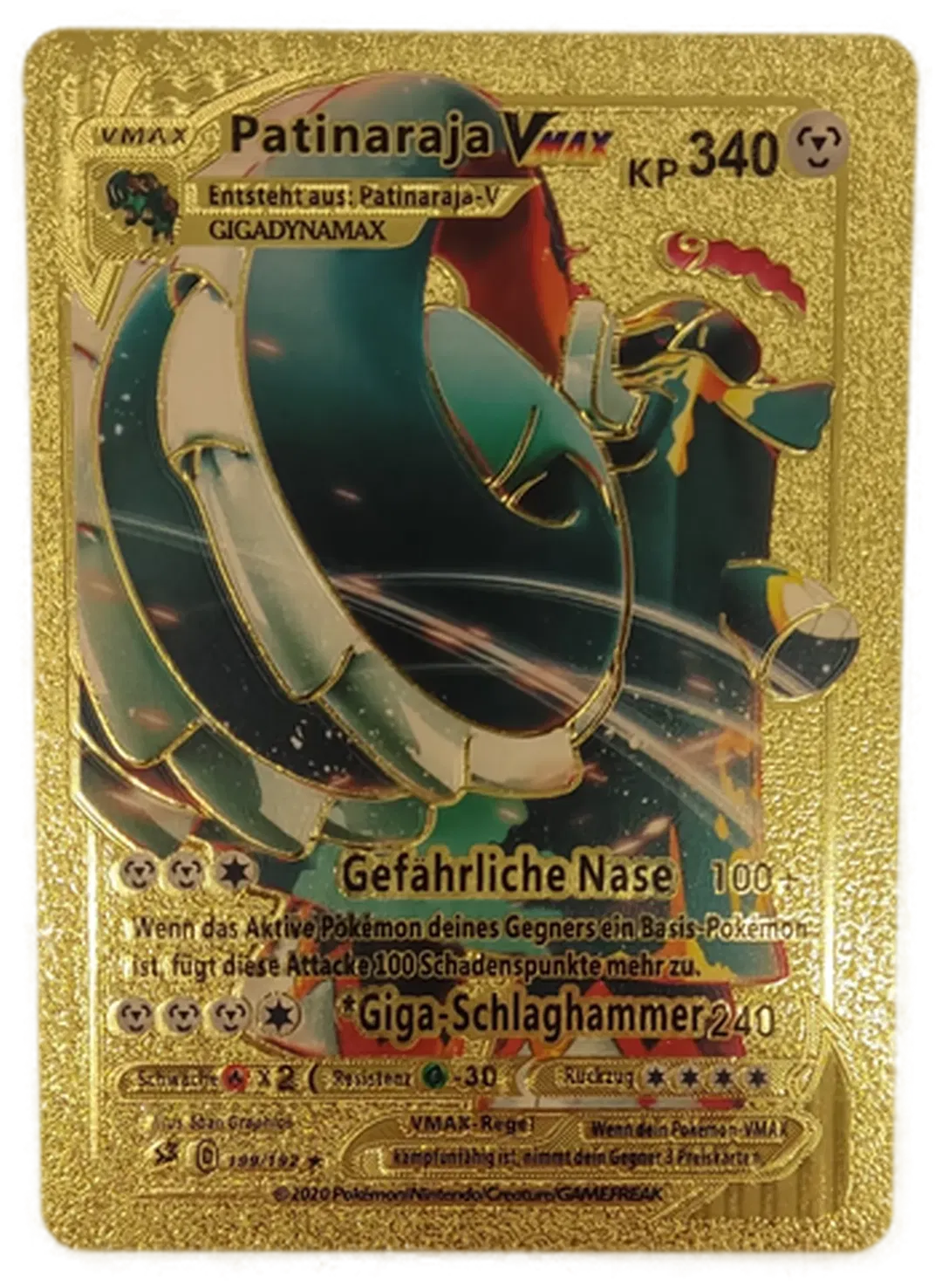 Pokémon Sammelkarte Goldfolie Vmax Patinaraja Vmax - Bild 1