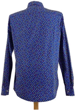 Blaues Herren Hemd Langarm, gepunktet, Gr. L - Bild 2
