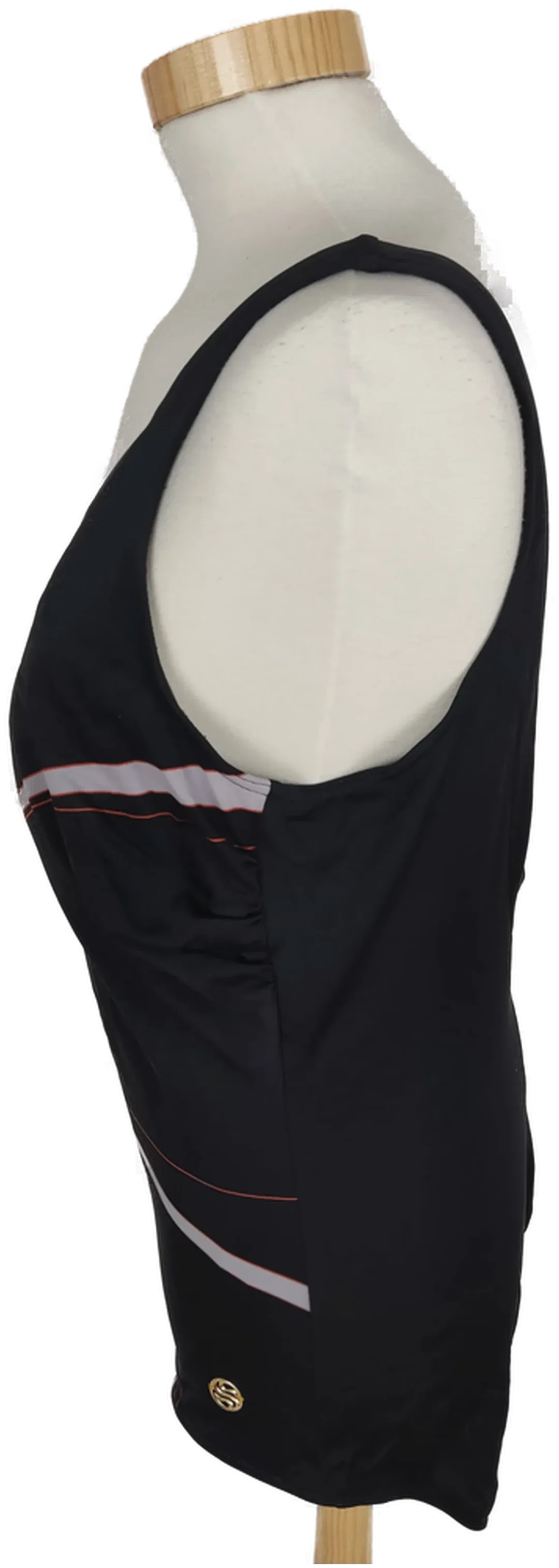 Badeanzug "Glumann",schwarz mit V-Ausschnitt und Aufdruck, Größe 50 – Bild 3