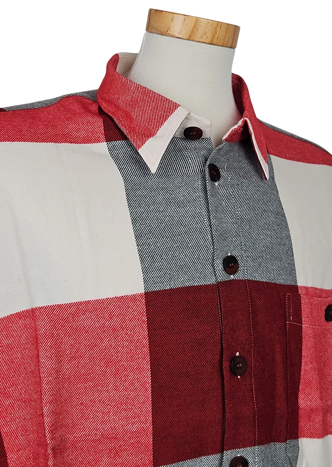 LUIGI Vintage Herren Hemd, rot/weiß/schwarz - Gr. XL  – Bild 4