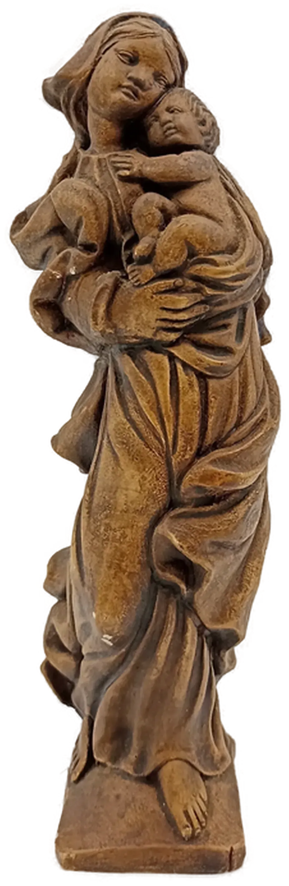 Moderne Madonna mit Kind – Elegante Skulptur in edler Holzoptik – Bild 2