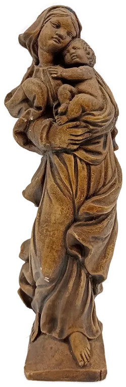 Moderne Madonna mit Kind – Elegante Skulptur in edler Holzoptik – Vorschau 2
