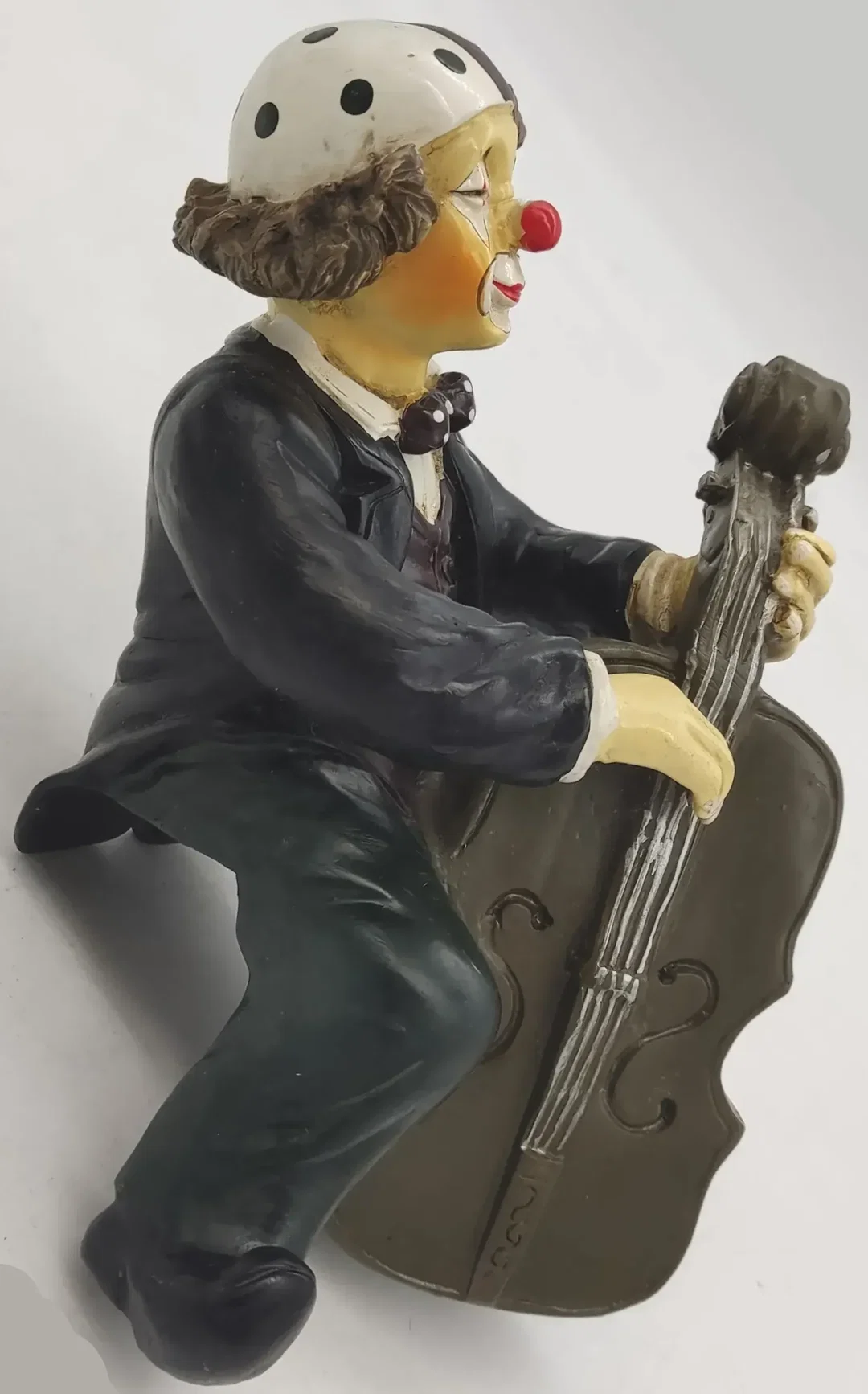 Vintage Holzfigur Clown mit Kontrabass – Bild 3