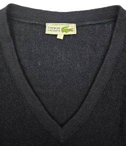 Lacoste Vintage Herren Wollpullover, dunkelblau - Gr. 7 (XXL)  - Made in France - Bild 4