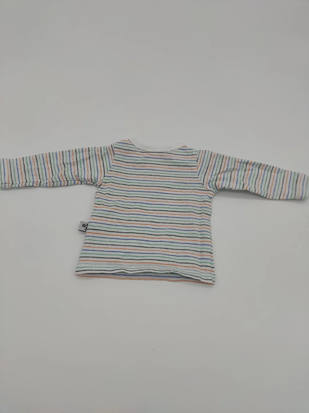 Baby T-Shirt "Kanz" langarm mit Rundhalsausschnitt, bunt gestreift, Größe 50 – Bild 2