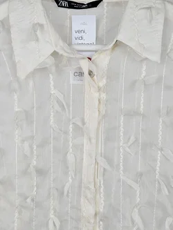 ZARA Damen Bluse, weiß - Gr. M  - Bild 3