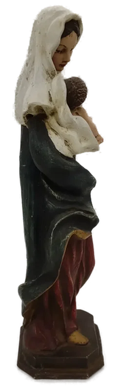 Madonna mit Kind / Marienstatue aus Holz handbemalt Höhe 46cm - Bild 5