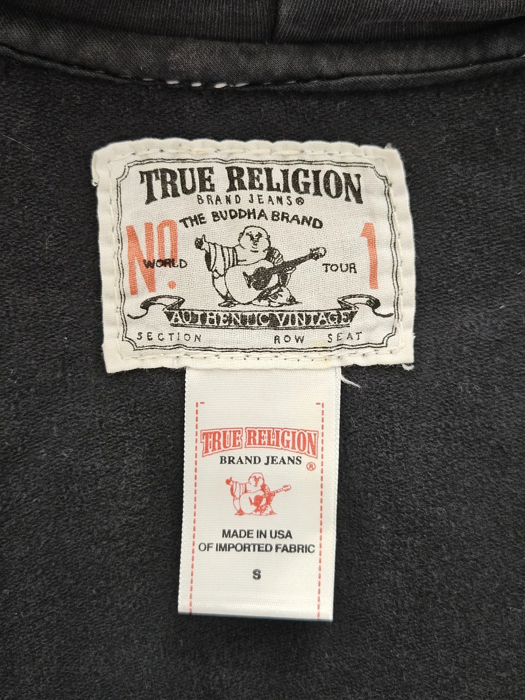 TRUE RELIGION APPAREL Y2K Damen Pullover, schwarz mit Aufdruck - Gr. S – Bild 4