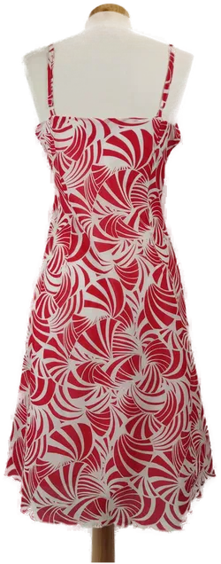 Yokoo Damen Sommerkleid midi  rot-weiß gemustert - M / 38 - Bild 2