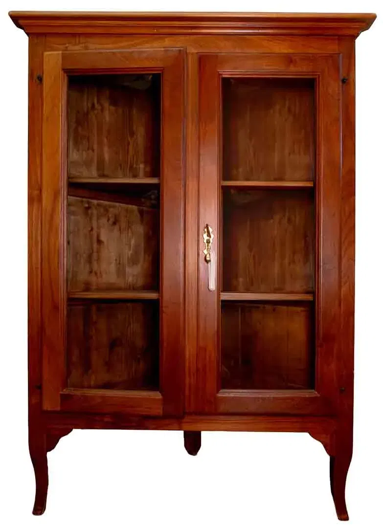 Vintage Biedermeier Eckschrank, Mahagoni, 2-türig mit Glas - Bild 1